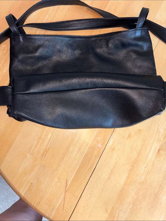 Made in Italy Black Pebbled LeatherConvertible Backpack /Shoulder Bag